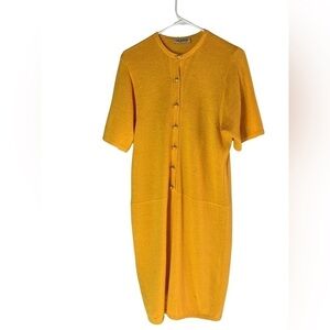 VINTAGE ST. JOHN Santana Knit Yellow Midi Dress